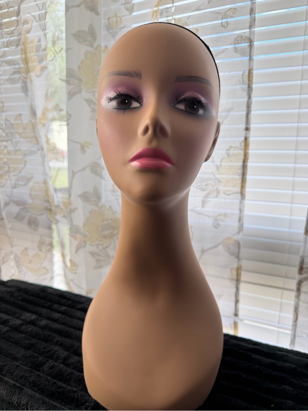 Mannequin Display Head for Women Hair Styling - Pink Lip Makeup